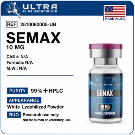 Semax Selank 10mg Semax vial, Semax Selank research peptides by Ultra Pure Bioscience