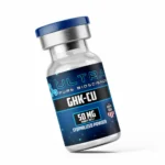 Ultra Pure Bioscience GHK-Cu 50mg research-grade peptide vial made in USA, blue cap, 99%+ purity lyophilized powder