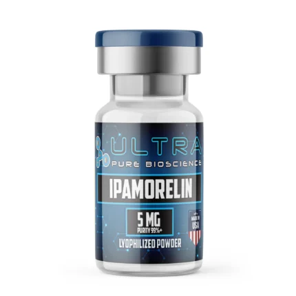 Ipamorelin 5mg peptide vial, Ipamorelin 5mg research peptide by Ultra Pure Bioscience