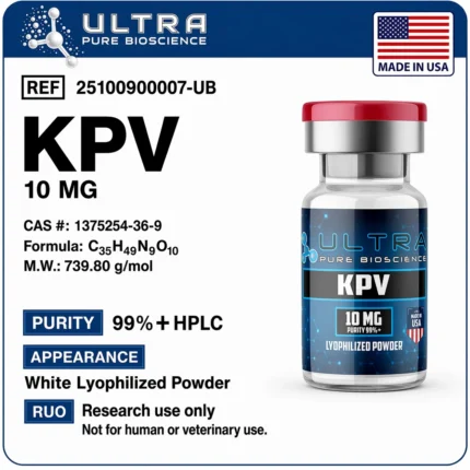 KPV 10mg peptide vial, KPV peptide research lyophilized by Ultra Pure Bioscience