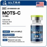 MOTS-c 10mg peptide vial, MOTS-C peptide research lyophilized by Ultra Pure Bioscience