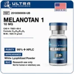 Melanotan 1 10mg peptide vial USA-made research peptide, 99%+ HPLC lyophilized powder by Ultra Pure Bioscience