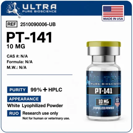 PT-141 peptide vial, PT-141 Bremelanotide research peptide by Ultra Pure Bioscience