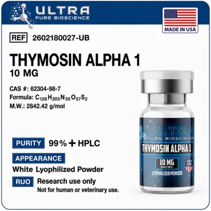 TA-1 research peptide 10mg vial, TA-1 research peptide Thymosin Alpha-1 by Ultra Pure Bioscience