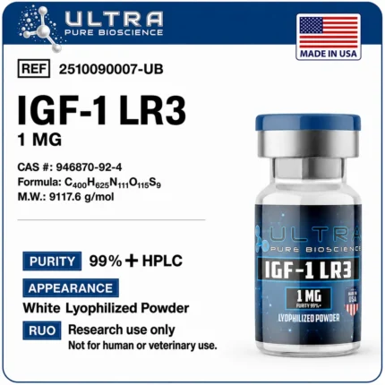 IGF-1 LR3 research peptide vial, IGF-1 LR3 research peptide by Ultra Pure Bioscience